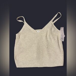 Cream Ribbed Camisole Top